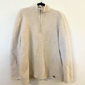 Women’s Cozy Cream Sherpa Quarter-zip Sweater - L